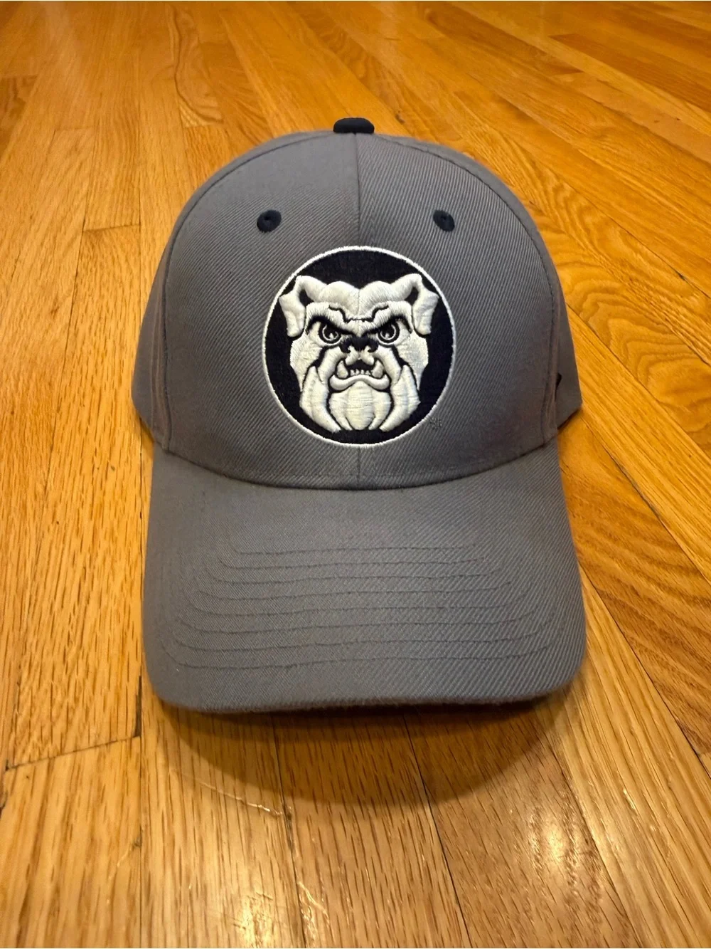 Gray Butler University Bulldog Embroidered Dog Baseball Hat -